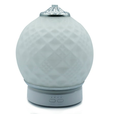 K-Cliffs Essential Oil Diffuser Ultrasonic , Stress Relaxing Humidifier 7 Colors Changing Adjustable Mist Mode Safe Waterless Auto Shut off Office Home Yoga Spa White