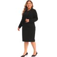thumbnail image 3 of DARING DIVA Women's Plus 2 Pieces Dress Suits Blazers and Sleeveless Dress 5X Black, 3 of 6