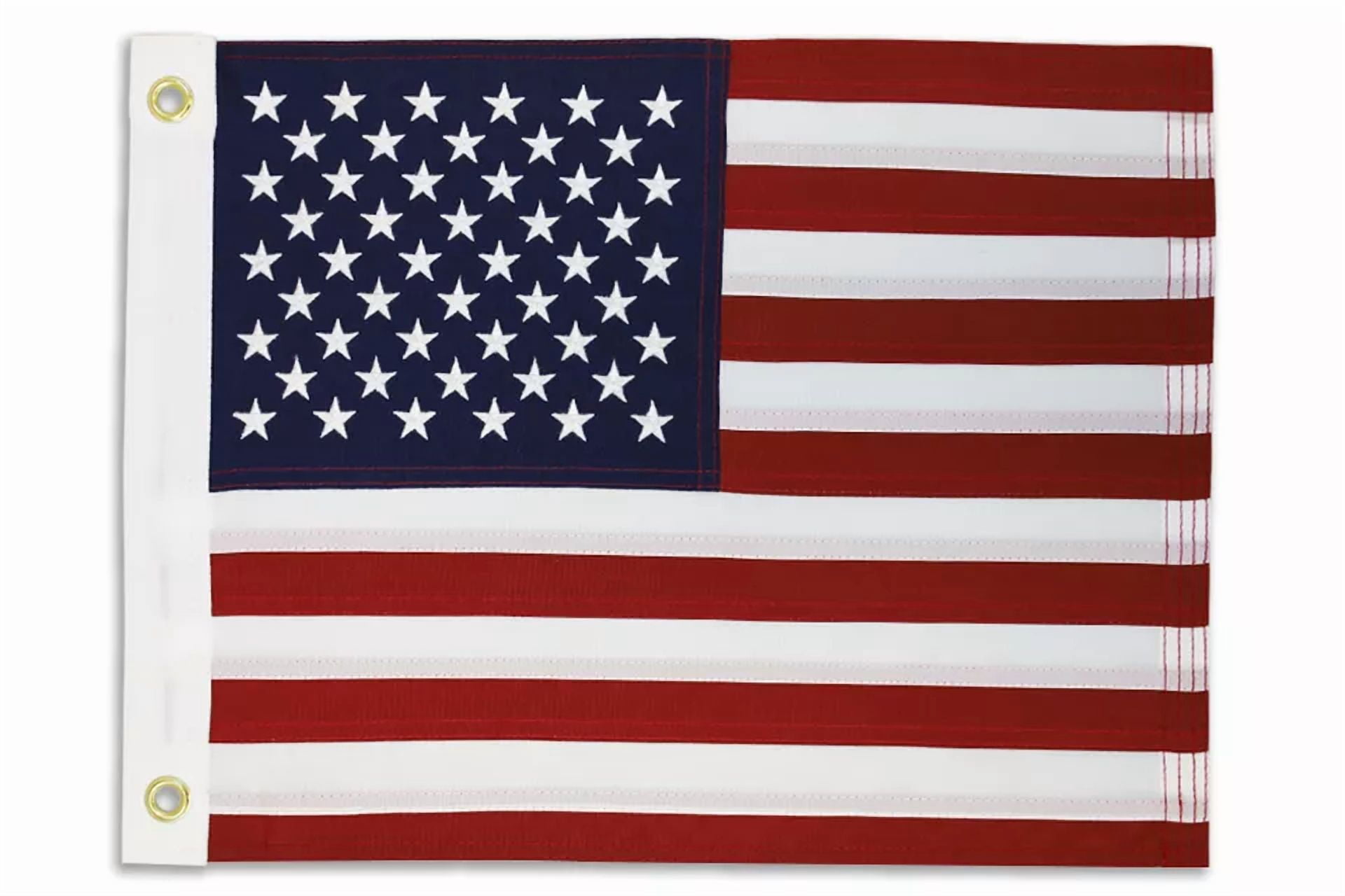 CIRCLE- Embroidered American Flag 12X18In Embroidered Usa Flag