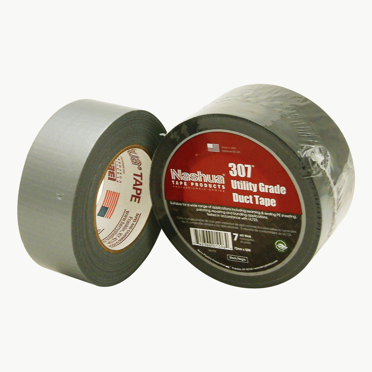 48mm x 50m 2" x 60 yds -  12 ROLLS NASHUA 307 Silver Utility Grade Duct Tape 