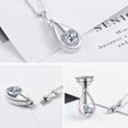 thumbnail image 2 of BEILIN 925 Sterling Silver Urn Necklaces for Ashes CZ Teardrop Ashes Eternity Creamtion Jewelry Urns Necklace Keepsake Memorial Gifts (Clear) C87, 2 of 2