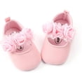 thumbnail image 3 of 2pcs/Set Newborn Baby Girl Princess Mary Jane Shoes Toddler Infant Wedding Dress Flat Shoes with Free Headband, 3 of 5