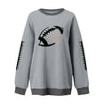 thumbnail image 2 of Game Day Football Sweatshirt Women Cute Graphic Long Sleeve Crewneck Pullover Top Casual Rugby T-Shirts Fan Shirts, 2 of 4