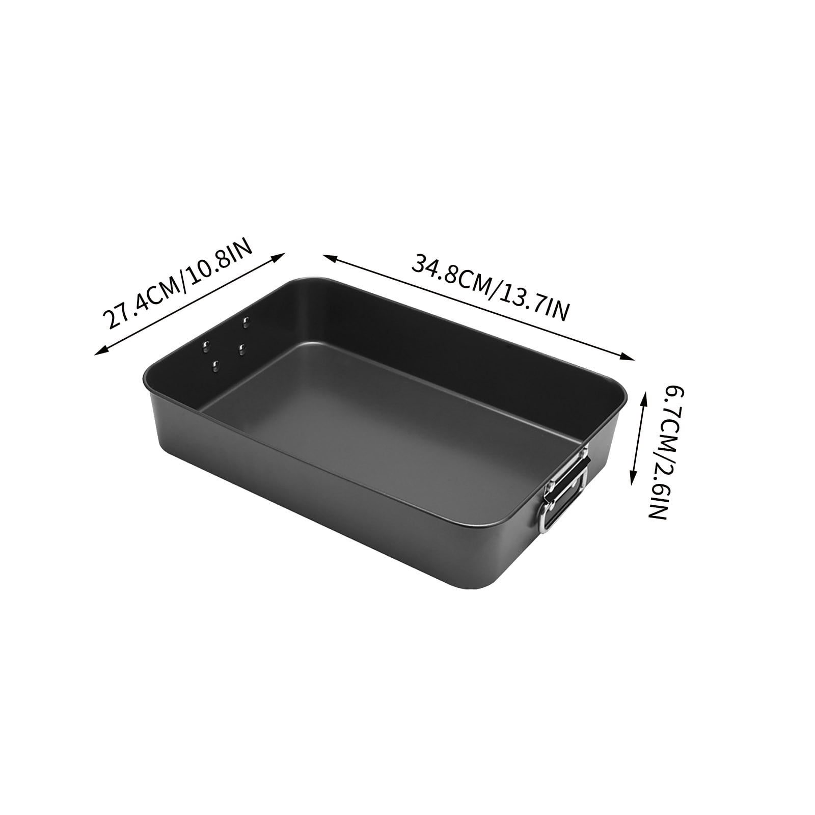Rectangular Griddle Pan, Rectangular BBQ Plate, Multi-purpose High Body Double Ear Baking Tray, for Home Outdoor Stove, Non-stick Coating Frying Pan, Portable Barbecue Plate