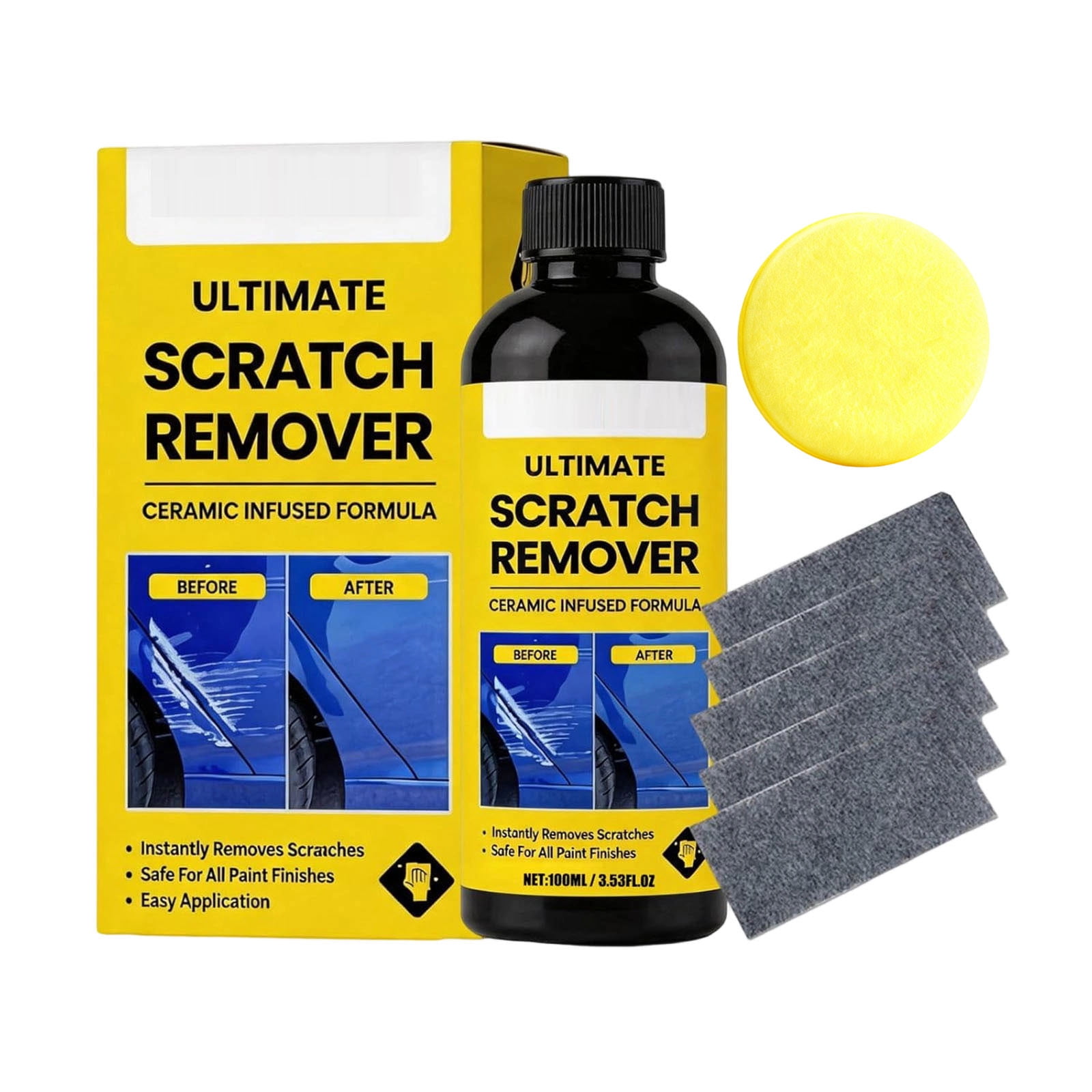 Auto Scratch Repair & Polish Paste Paint Restorer Remover for Light Scratches Swirls UV Protection Oxidation Resistance with Applicator