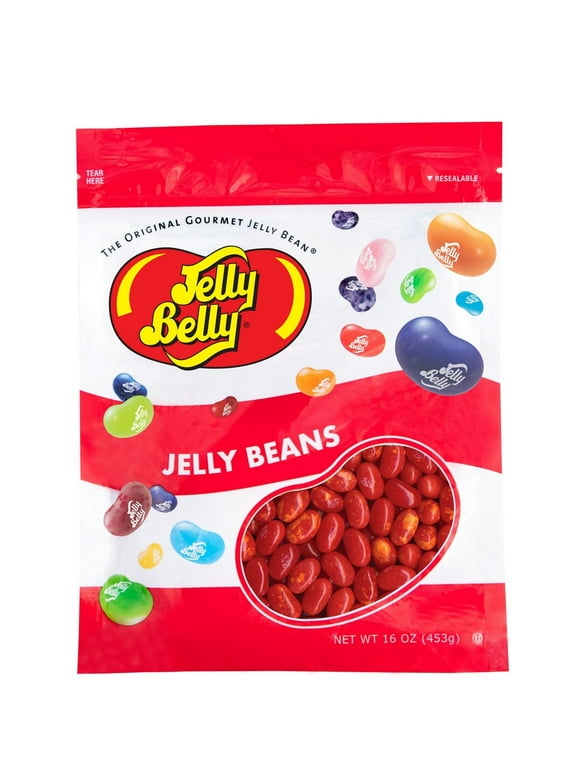 Jelly Belly Sizzling Cinnamon Jelly Beans - 1 Pound (16 Ounces), Hot Cinnamon Candy, Resealable Bag