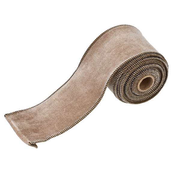 Tan Velvet Christmas Ribbon, 2.5" x 10', by Holiday Time