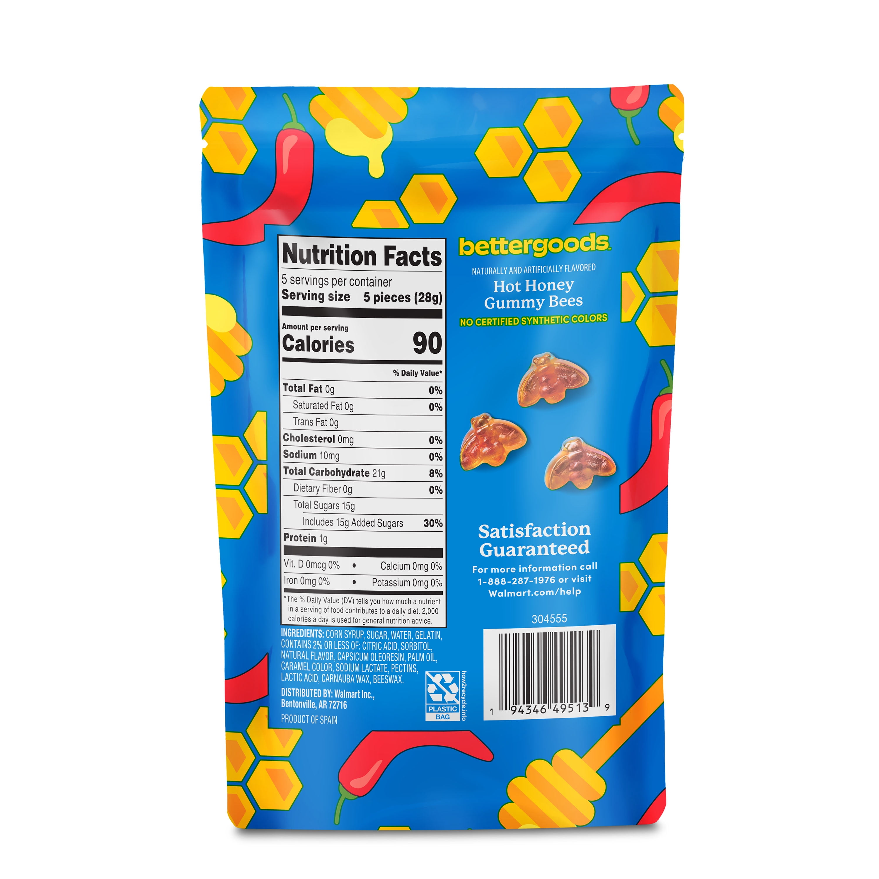 bettergoods Hot Honey Flavored Gummy Bees, 5 oz