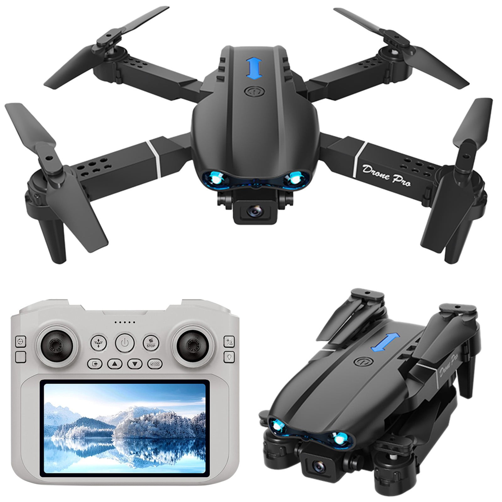 Drone with Camera and 4.3-Inch Screen, Obstacle Avoidance, 10-Minute Flight, for Beginners and Kids