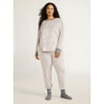 thumbnail image 6 of Joyspun Women's Stretch Velour Pajama Set with Socks, 3-Piece, Sizes XS-3X, 6 of 6
