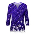 Christmas Costumes Woman 2024 Christmas Tree Graphic Tunic 3/4 Sleeve V