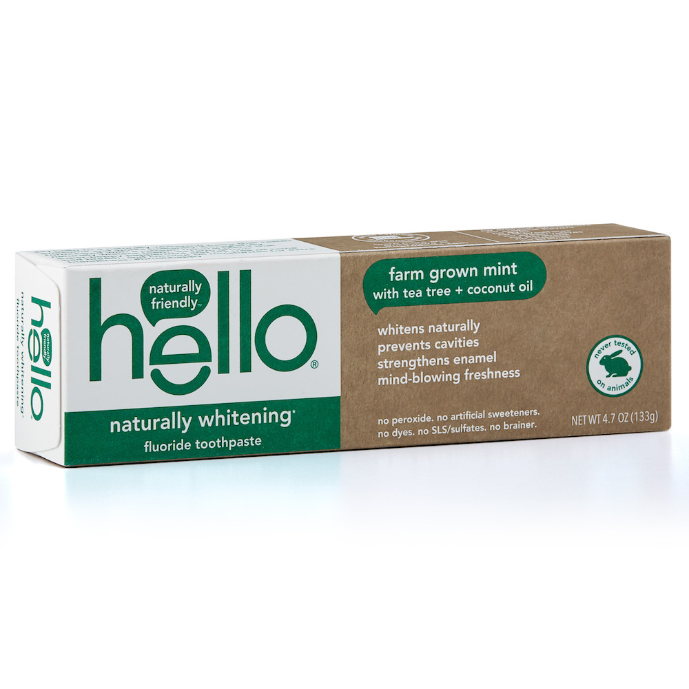 Hello Naturally Whitening Farm Mint with Tea Tree + Coconut Fluoride Toothpaste - image 3 of 7