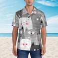 thumbnail image 4 of Balery Cats Group Print Men's Hawaiian Shirts Short Sleeve Beach Shirt Relaxed Fit Vacation Button Down Shirts-XX-Large, 4 of 9