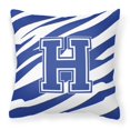 thumbnail image 1 of Almohada grande multicolor Monogram H Tiger Stripe azul y blanco Caroline's Treasures CJ1034-HPW1414, 1 of 1