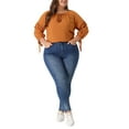 thumbnail image 1 of Blusa campesina de primavera y otoño de 3/4 de manga con cuello atado y hueco para el Día de San Valentín de Agnes Orinda en tallas grandes para mujer 3X Naranja, 1 of 6