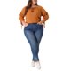 thumbnail image 1 of Blusa campesina de primavera y otoño de 3/4 de manga con cuello atado y hueco para el Día de San Valentín de Agnes Orinda en tallas grandes para mujer 3X Naranja, 1 of 6