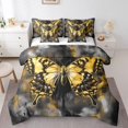 thumbnail image 1 of YST Mountain Fluid 7-Piece Black and Gold Marble Bedding Set, Queen Size Comforter Set with Grey Stone Pattern and Foil Print, 1 of 4