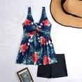 thumbnail image 4 of VBVC Women's 2 Piece Tropical Swimdress Tankini Sets , Ladies' Drawstring Waist Sleeveless Swim Top and Shorts , V Neck Modest Beach Bathing Suit For Women,Red,S-2XL, 4 of 7