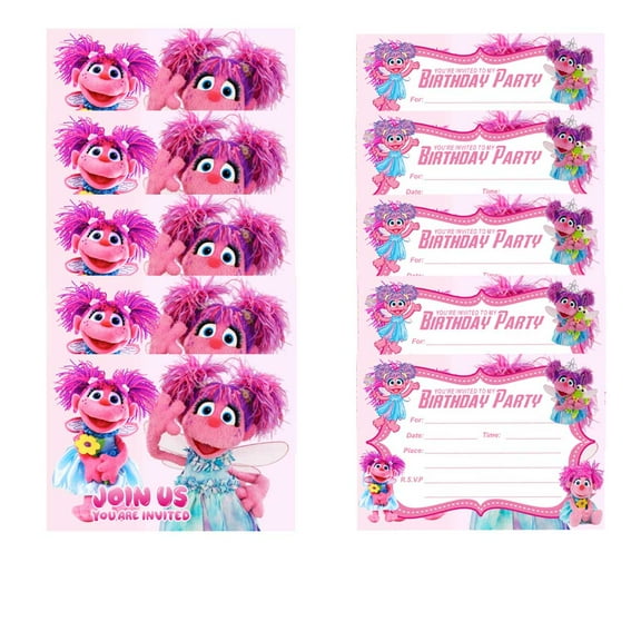 Abby Cadabby Invitations Cards Stock Bulk Birthday Invite Fill-in Party Supplies Decorations for Boys Girls