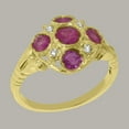 thumbnail image 3 of LBG British Made 10k Yellow Gold Ruby & Cubic Zirconia ring Womens Statement Ring - 33 size options - Size 11.75, 3 of 7