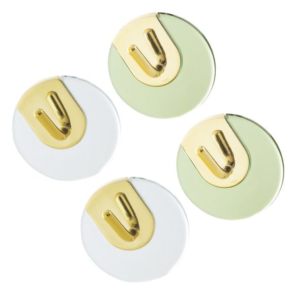 FOMIYES Transparent and Light Green Plastic Wall Hooks Multipurpose Strong Adhesive 4 Pieces
