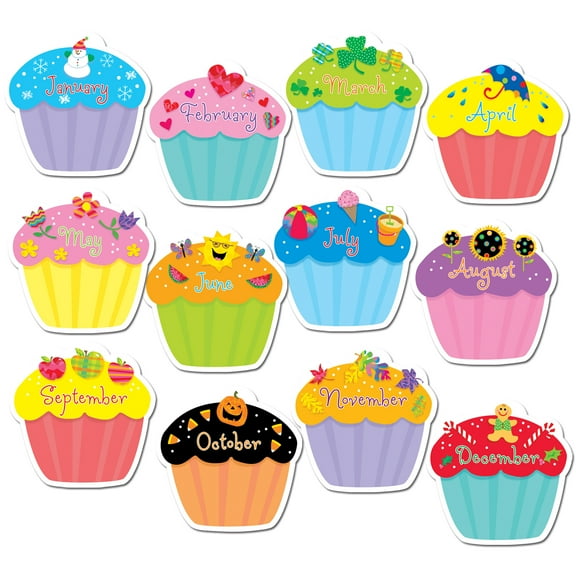 Creative Teaching Press Cupcakes Bulletin Board Decorations, Multicolor, 10 Count
