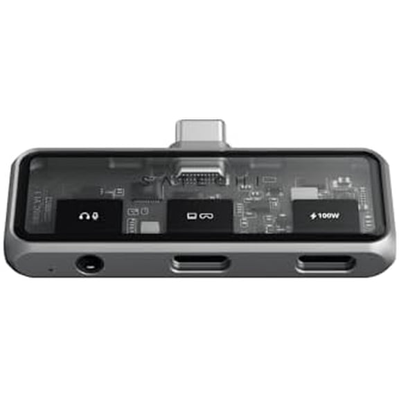 Satechi USB C Hub Mobile, with 4K HDMI, 100W Pass-Through Charging, 10Gbps Data Transfer, 3.5mm Audio Jack Port, 4-in-1 USB C Adapter for iPad Air, MacBook, Switch OLED and More