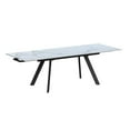 thumbnail image 5 of Milan Lex White Marbleized Ceramic Dining Table with Matte Black Steel Base, 5 of 9