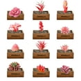 thumbnail image 1 of 12 Uds flocado serie roja suculentas de simulación suministros creativos DIY accesorios plantas verdes artificiales, 1 of 5