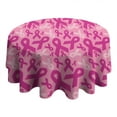 thumbnail image 4 of Pink Breast Cancer Round Tablecloth 60"x60",Wrinkle Wipeable Table Cloth for Kitchen Dining Room Picnic Patio Party, 4 of 6