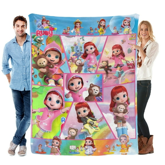 Throw Blanket for Rainbow Ruby Bed Couch Soft Warm Flannel Blanket for Kids Boys Girls Gifts Home Decor 30x40 Inch