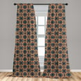thumbnail image 5 of Ethnic Curtains 2 Panels Set, Composition of Geometric Shapes Vintage Design on Warm Colored Background, Window Drapes for Living Room Bedroom, 56"W X 63"L, Multicolor, by Ambesonne, 5 of 5