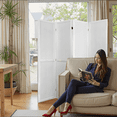 thumbnail image 2 of MAYEERTY 4 Panel Freestanding Room Divider, 5.6Ft Wooden Privacy Screen with Shelves, White, 2 of 9