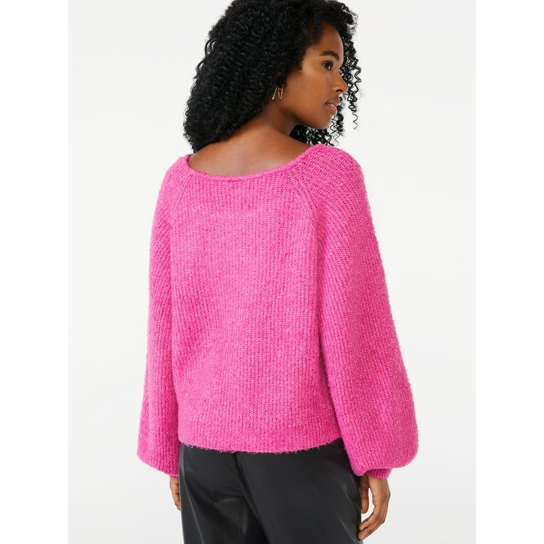 Boucle knit sweater clearance