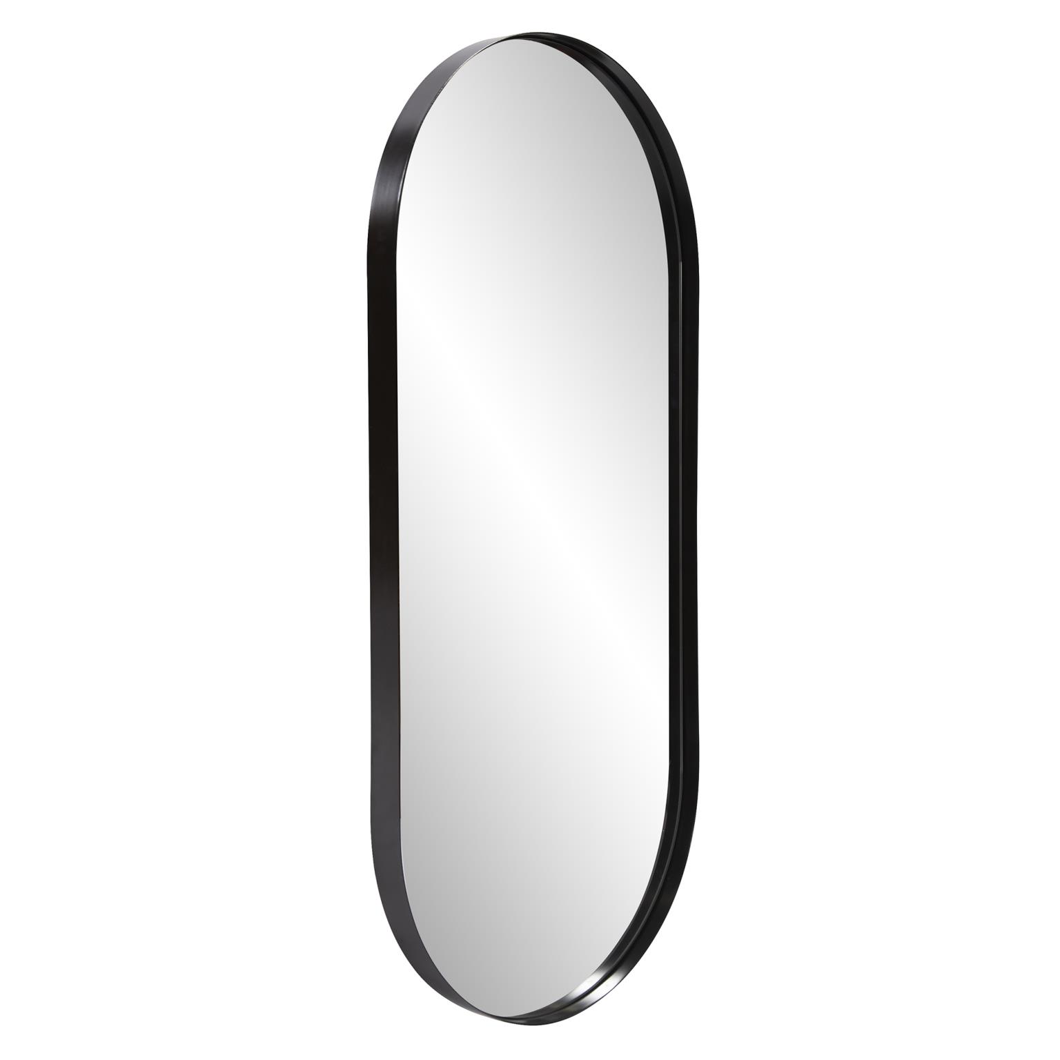 Tyler Dillon Stainless Steel Framed Capsule Wall Mirror - 40"H x 17.75"W