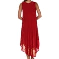 thumbnail image 2 of Sakkas Moon and Stars Batik Caftan Tank Dress / Cover Up - Red / Gold - One Size, 2 of 6