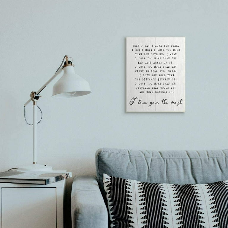 Stupell Industries Inspirational I love You the Most Phrase Couple  Relationship Graphic Art Unframed Art Print Wall Art, 13x19, by Daphne  Polselli