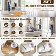 thumbnail image 3 of Steam Mop,13-in-1 Steam Cleaners for Home with 500ML Water Tank&23FT Power Cord ,Detachable Steam Mops for Floor Cleaning MultiPurpose Steamer for Tile and Hardwood Furniture with 13 Accessories, 3 of 8