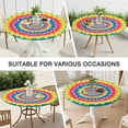 thumbnail image 7 of Colorful Tie Dye Spiral Mandala Pattern Round Fitted Tablecloth with Elastic Edge,Dining Table Cover Waterproof,Outdoor Round Tablecloth for Camping,Dining,Indoor and Outdoor, 7 of 7