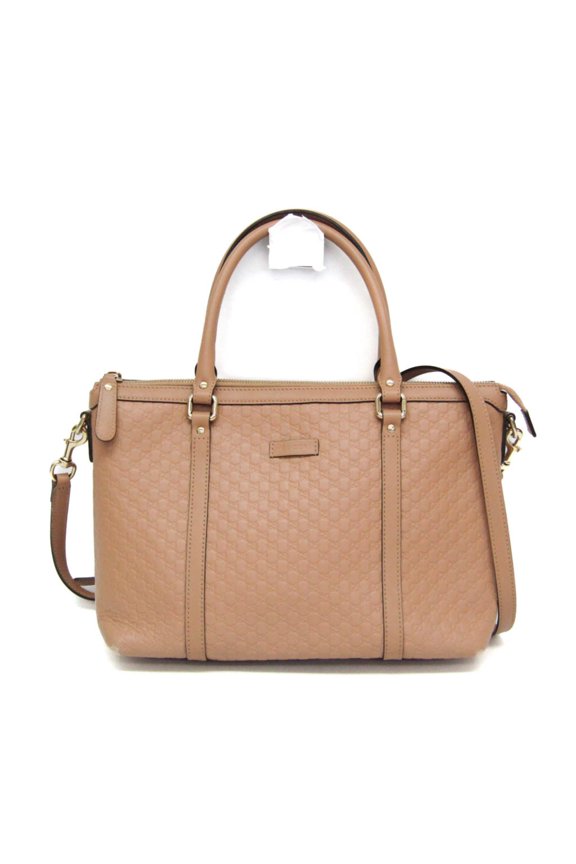 Pre-Owned Gucci MicroGuccissima 449656 Women's Leather Handbag,Shoulder Bag Pink Beige
