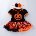 thumbnail image 2 of De Conjunto de 2 piezas de vestido de manga corta y diadema para niñas y bebés, trajes de Halloween, 2 of 8