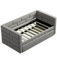 thumbnail image 5 of Harper & Bright Designs Twin Size Upholstered Daybed with Trundle Padded Back and Sides, Grey, 5 of 8
