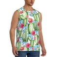 thumbnail image 2 of Bixox Men's Flowers and Cactus Printed Shirt Sleeveless Fitness Tank Top-Medium, 2 of 7