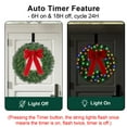 thumbnail image 2 of 24" Prelit Christmas Wreath for Front Door with 50 LED Lights, Timer and Remote, Bow & Wreath Hanger, 2 of 8