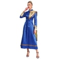thumbnail image 2 of Hansber Women Liturgical Praise Dance Dresses Lyrical Dancewear Full Length Minister Pastor Robe Royal Blue 3XL, 2 of 7
