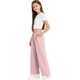 thumbnail image 6 of HAOTAGS Girls Sweatpants with Lace Trim(1-13), Elastic Waist with Side Pockets Long Pants Pink 1-2Years, 6 of 7