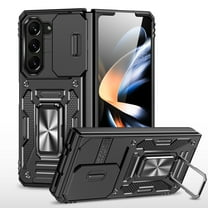 for Samsung Galaxy Z Fold 5 5G Case with Kickstand, [Military Grade] Built-in 360° Rotate Ring Kickstand Magnetic Protection Cover Case for Samsung Galaxy Z Fold 5 5G 2023, Black