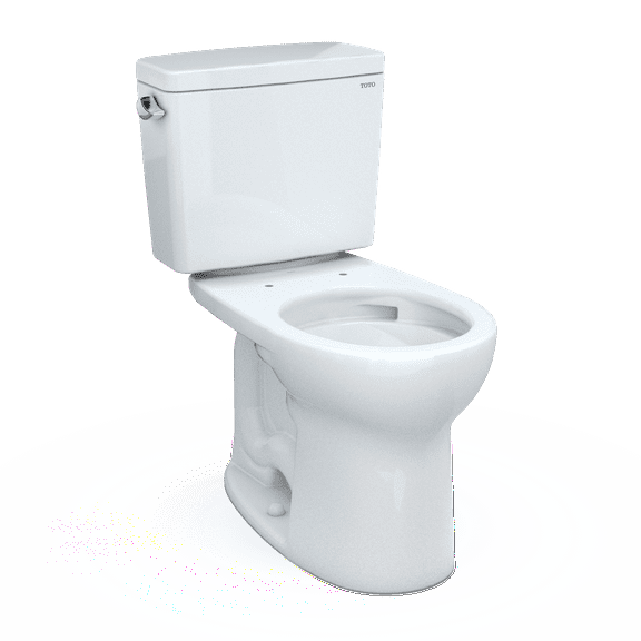 TOTO® Drake® Two-Piece Round 1.6 GPF Universal Height TORNADO FLUSH® Toilet with CEFIONTECT®, Cotton White - CST775CSFG#01