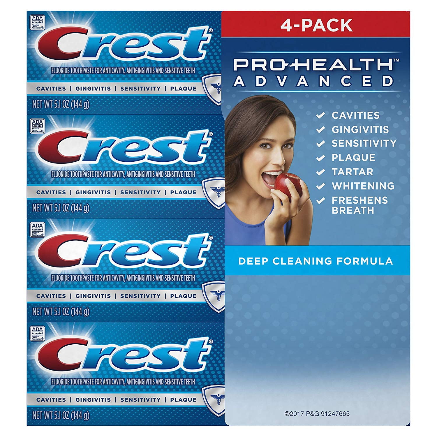 Crest ProHealth Advanced Deep Clean Mint 5.1 oz Toothpaste, Pack of 4, Best Value