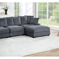 thumbnail image 5 of Living Room Furniture: Dark Gray Corduroy Armchair Without Arms, Cushion, Wood Contemporary Style Armless Chair With Soft Cushion And Legs, 5 of 5
